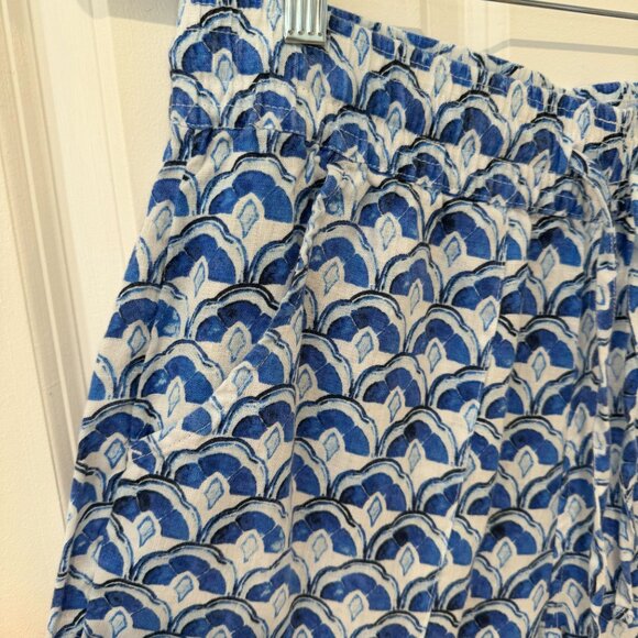 Sigrid Olsen Blue Nautical Pattern Linen Pants -‎ Size Medium - Picture 3 of 6